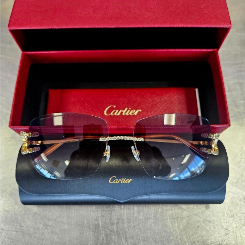 Cartier Gold Big C Rimless Eyewear